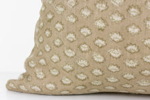Indian Block Print Pillow - Beige/Tan Blossom