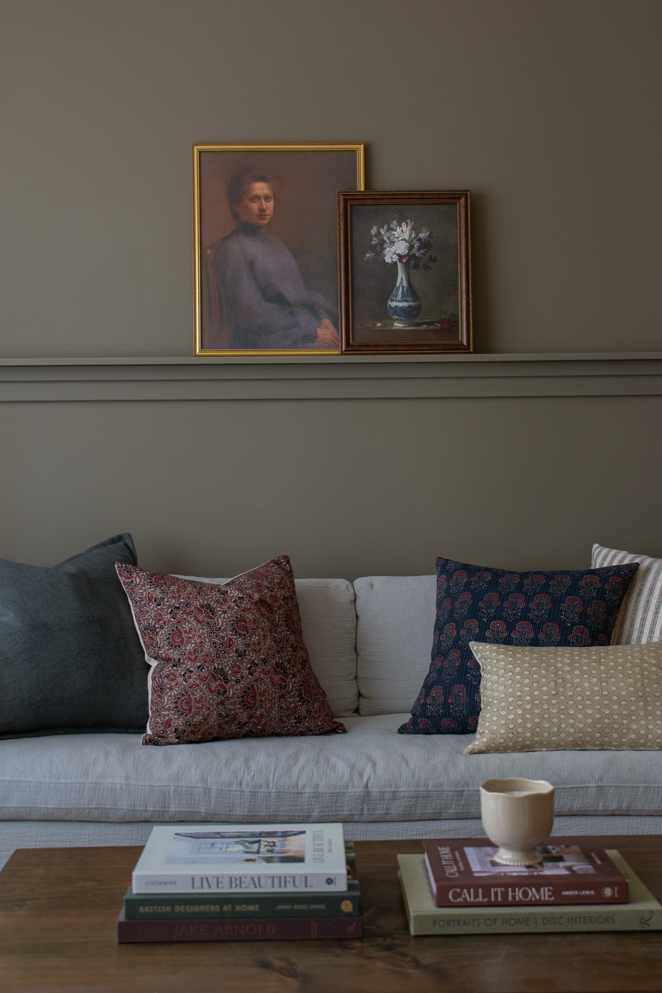 Vintage Indian Block Print Pillow Cover - Nutmeg, Rust, Black