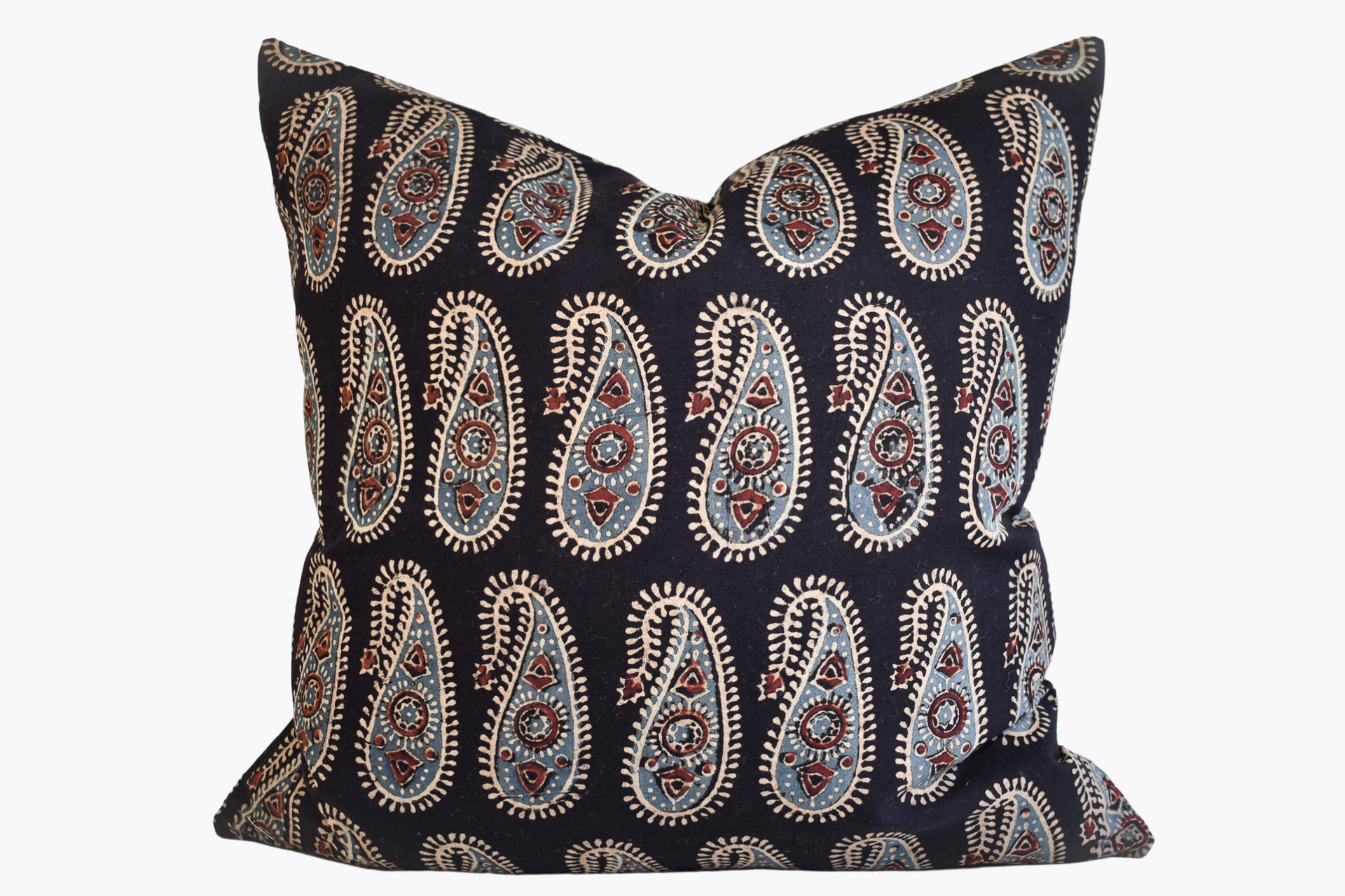 Indian Block Print Pillow Cover - Deep Indigo