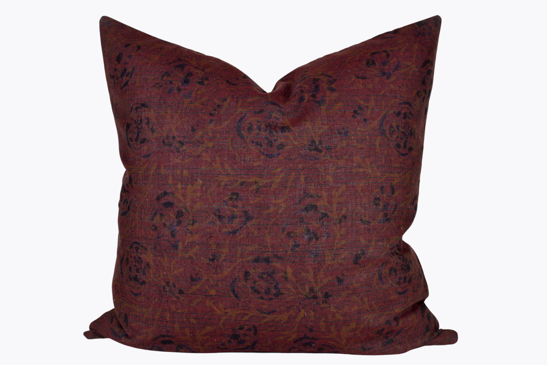 Indian Block Print Pillow Cover - Deep Raisin