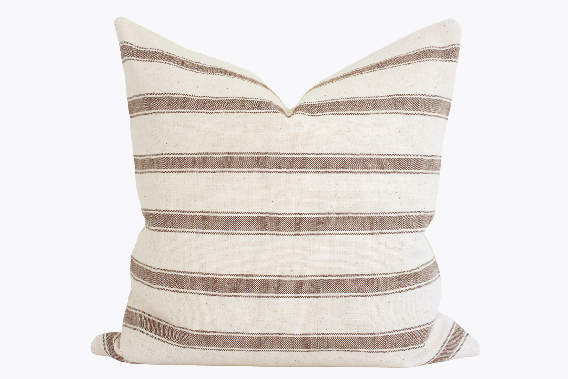 Meera Woven Striped Pillow Cover - Earth Brown and Ivory