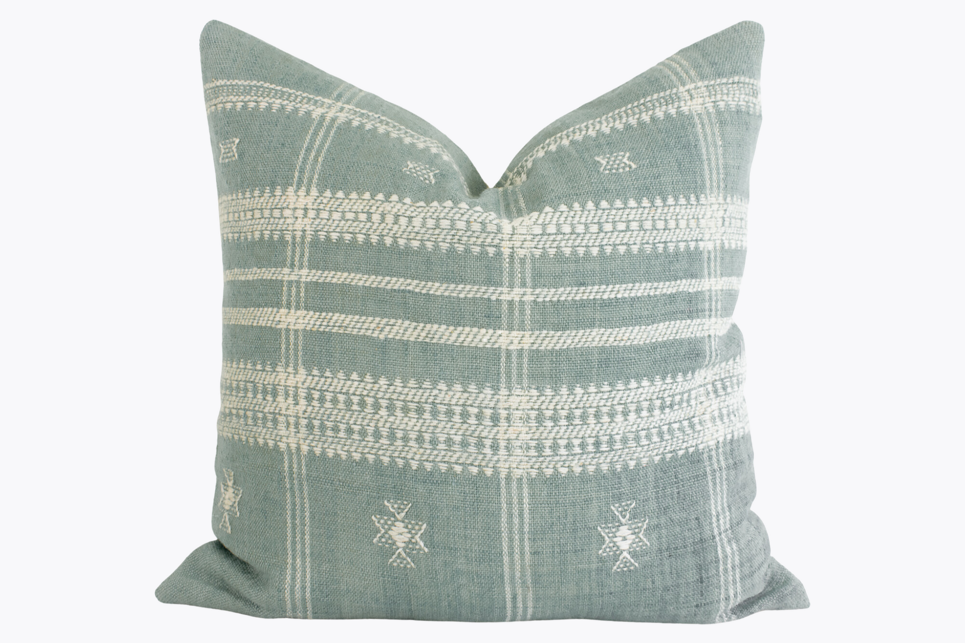 Indian Bhujodi Pillow Cover - Misty Blue Gray