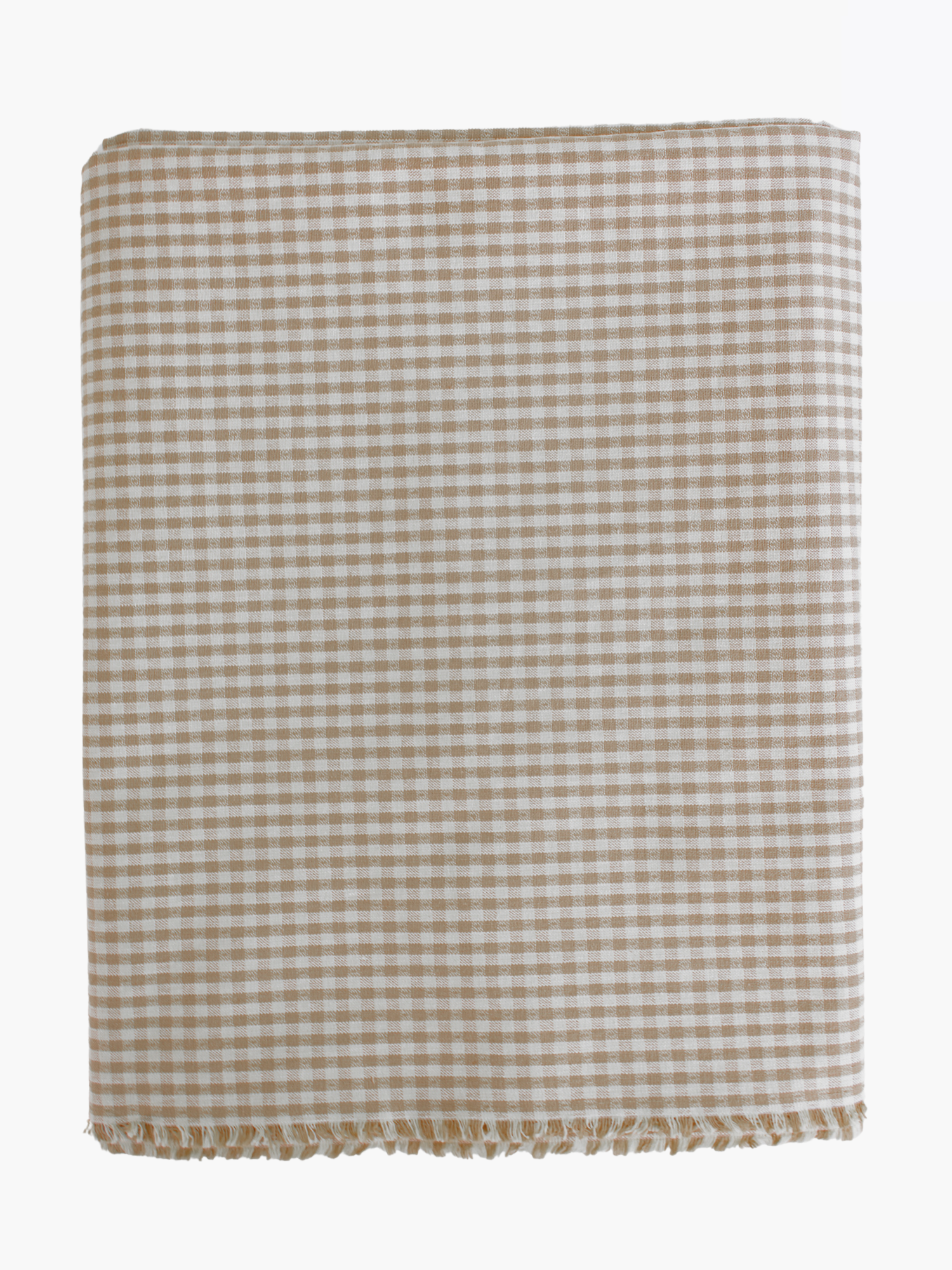 Sammy Tablecloth - Tan and Creme Mini Gingham