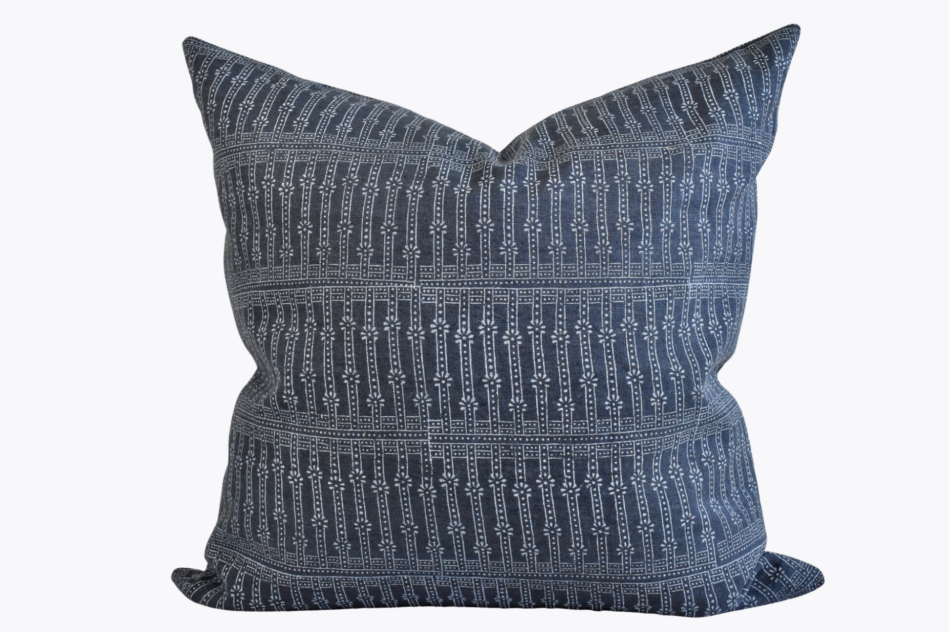 Indian Block Print Pillow Cover - Vintage Indigo