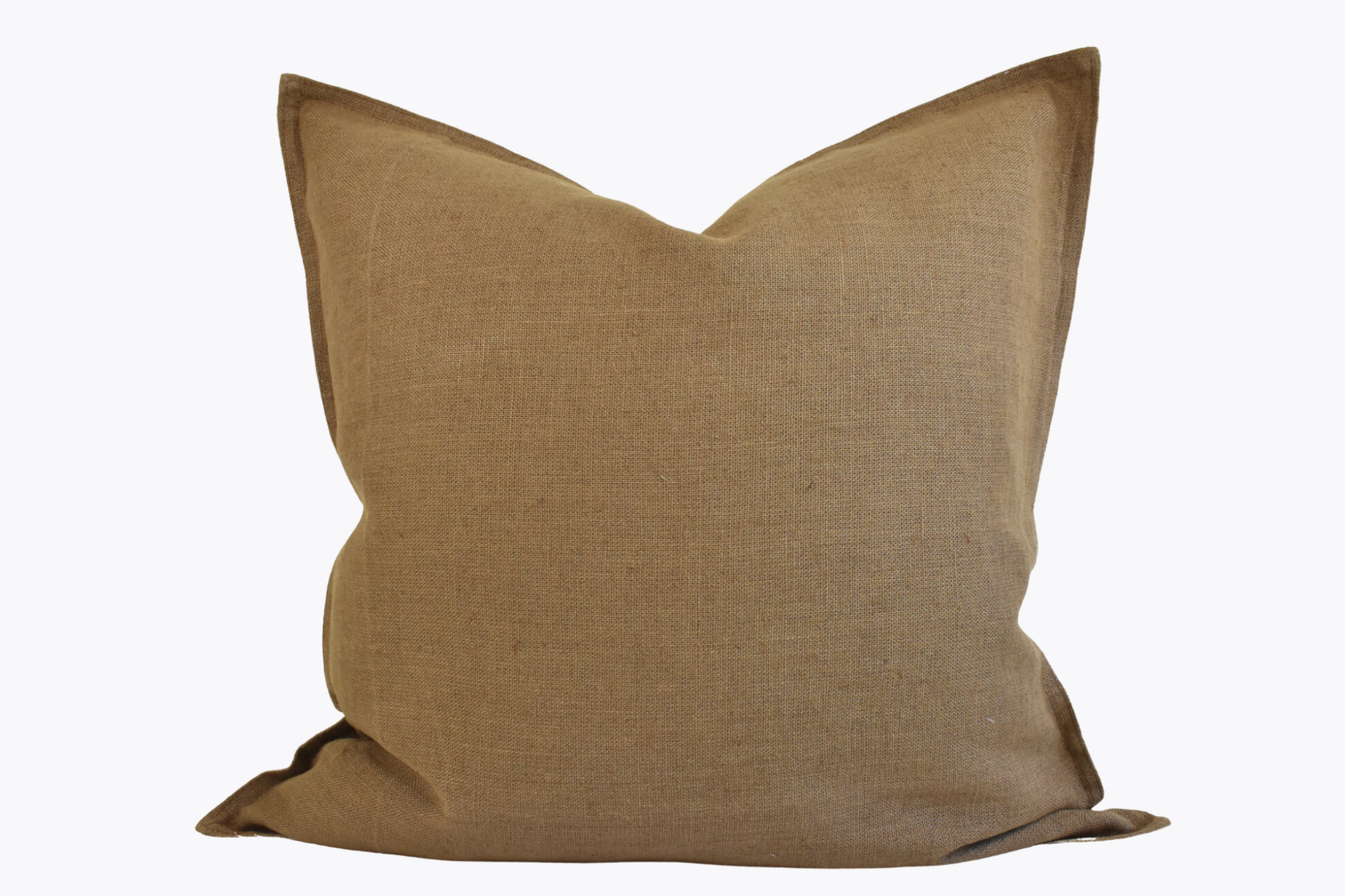 Linen Flange Edge Pillow Cover - Almond