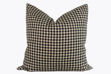 Linen Pillow Cover - Beige and Black Gingham