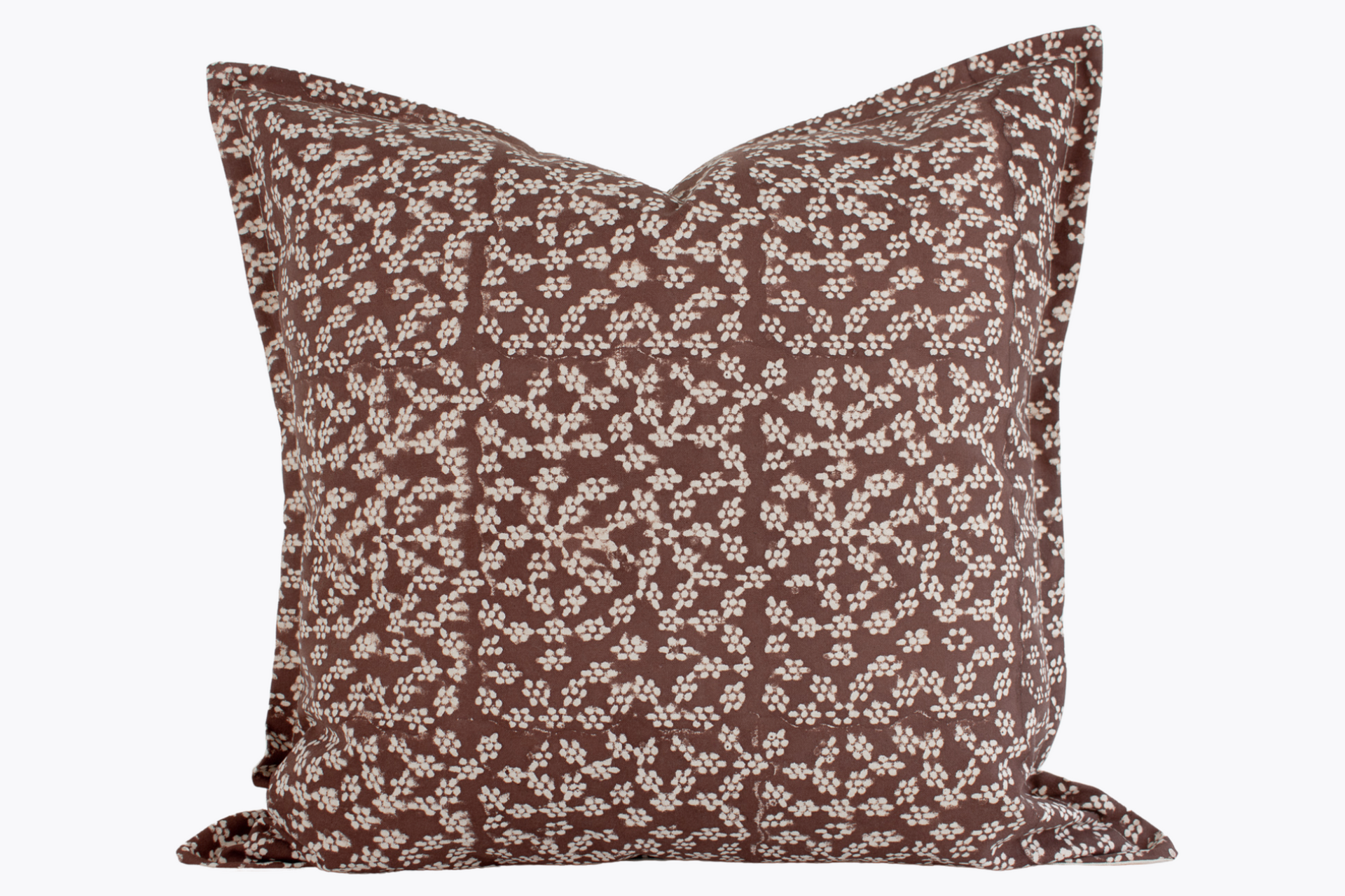 Piper Indian Block Print Pillow Cover - Brownstone, Natural