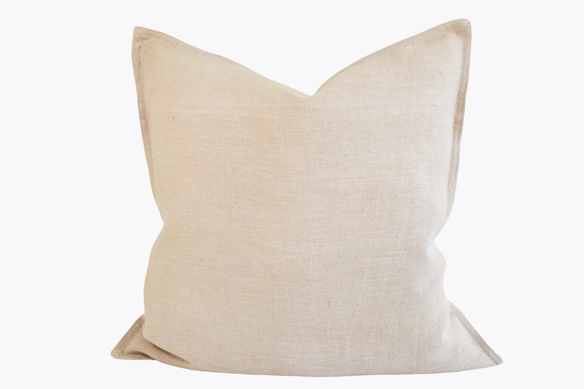 Linen Flange Edge Pillow Cover - Creme