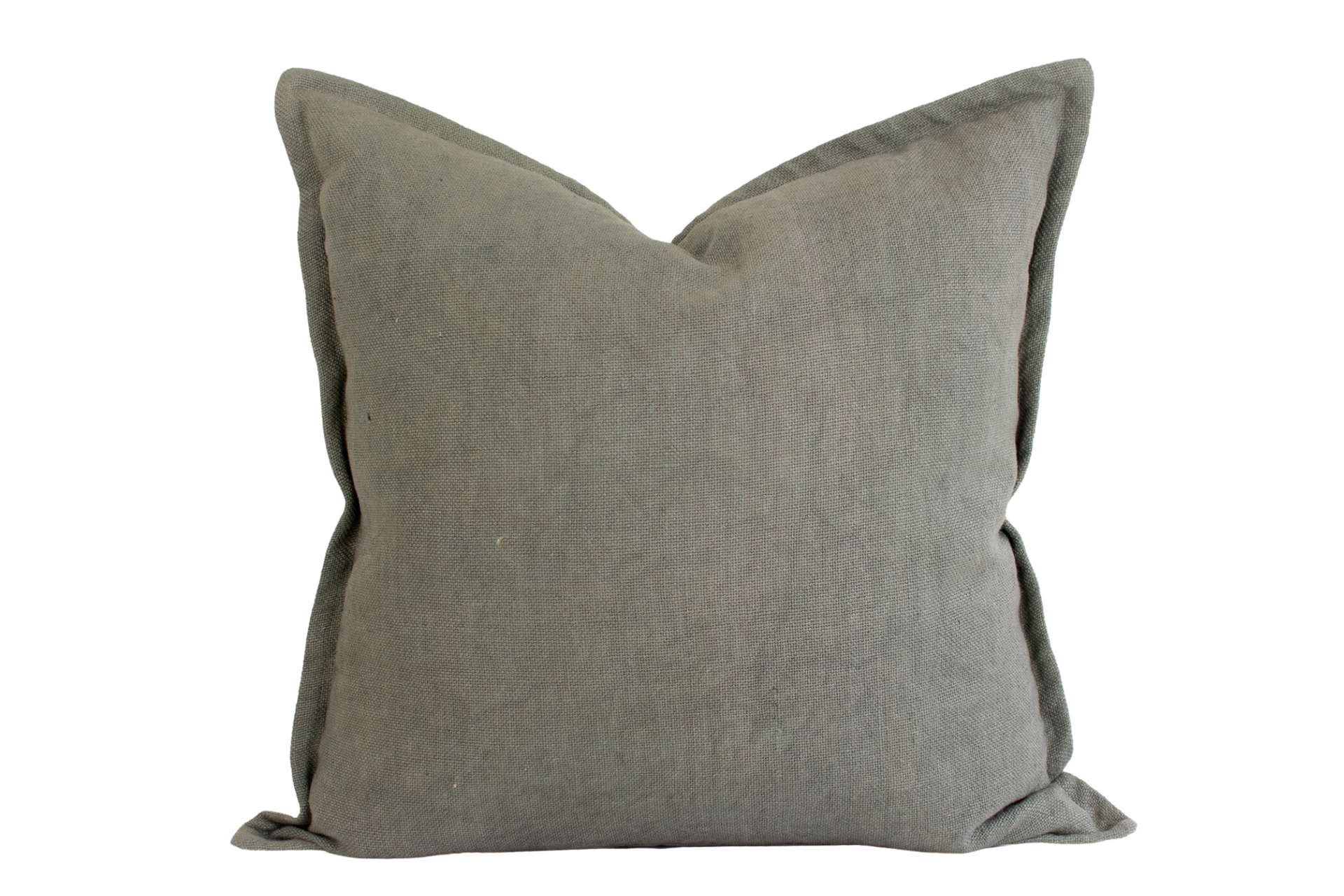 Heavyweight Linen Flange Edge Pillow Cover - Desert Sage