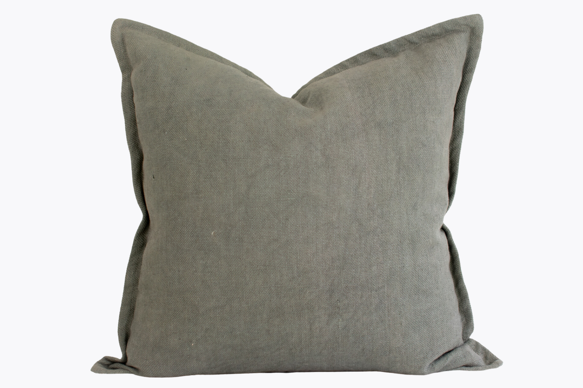 Heavyweight Linen Flange Edge Pillow Cover - Desert Sage