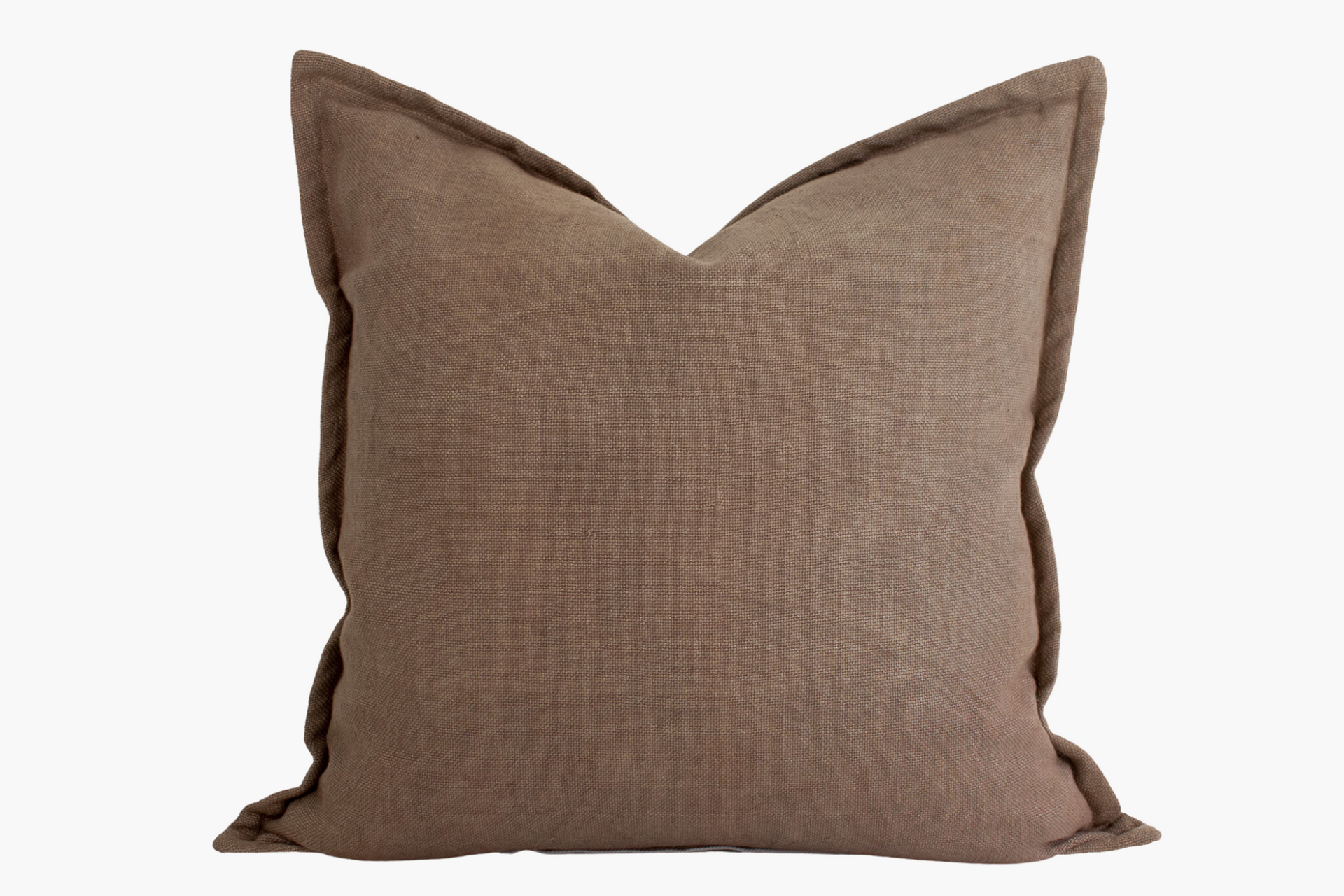 Heavyweight Linen Flange Edge Pillow Cover - Desert Sand