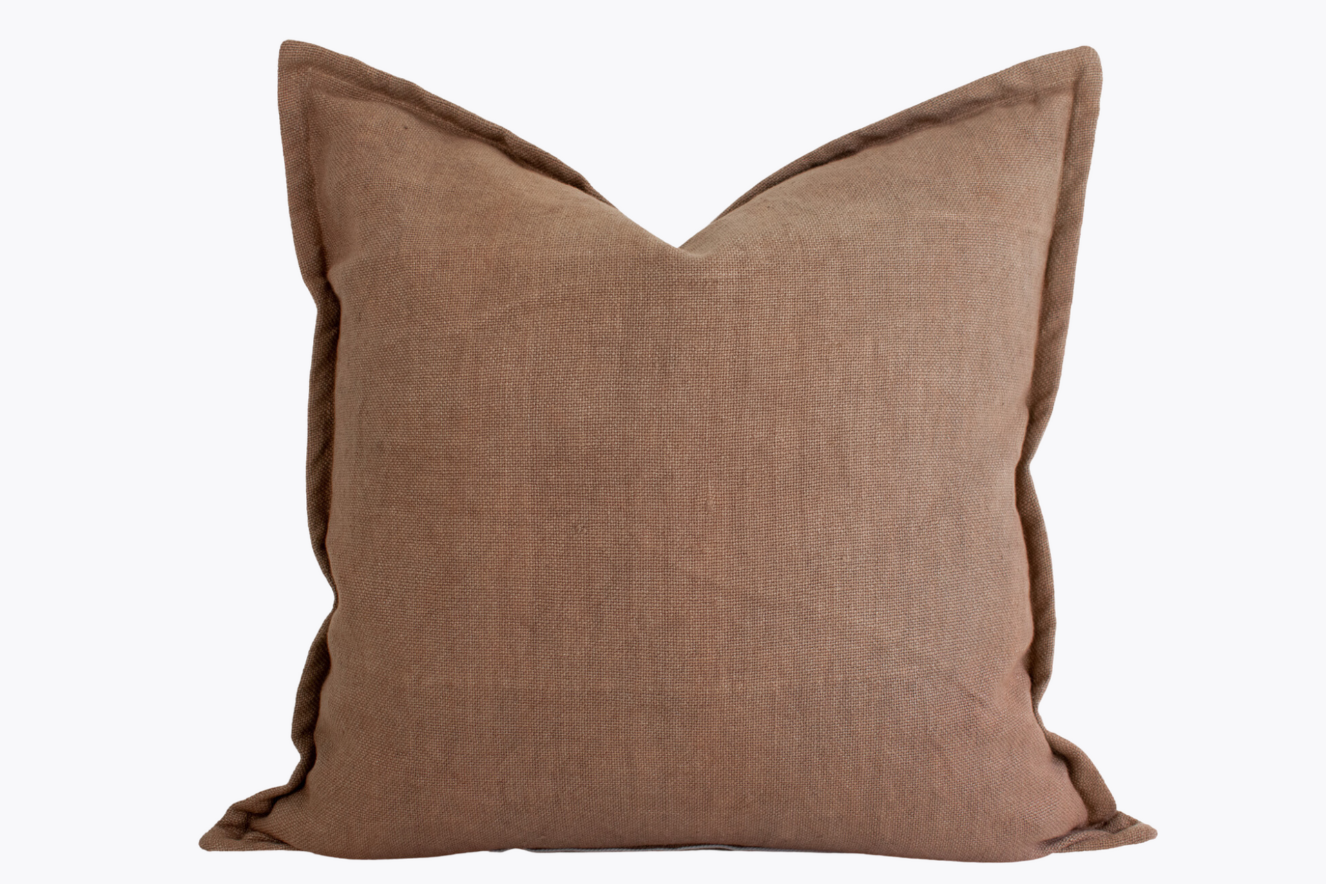 Heavyweight Linen Flange Edge Pillow Cover - Desert Sand