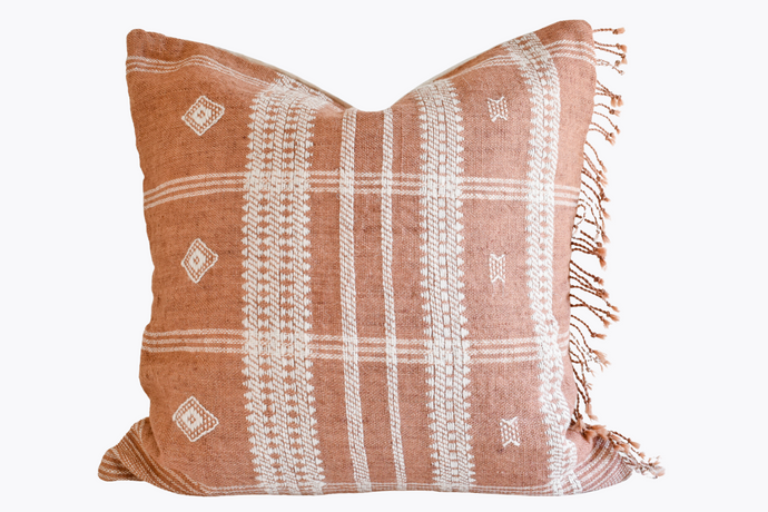 Indian Bhujodi Pillow Cover - Dusty Rose
