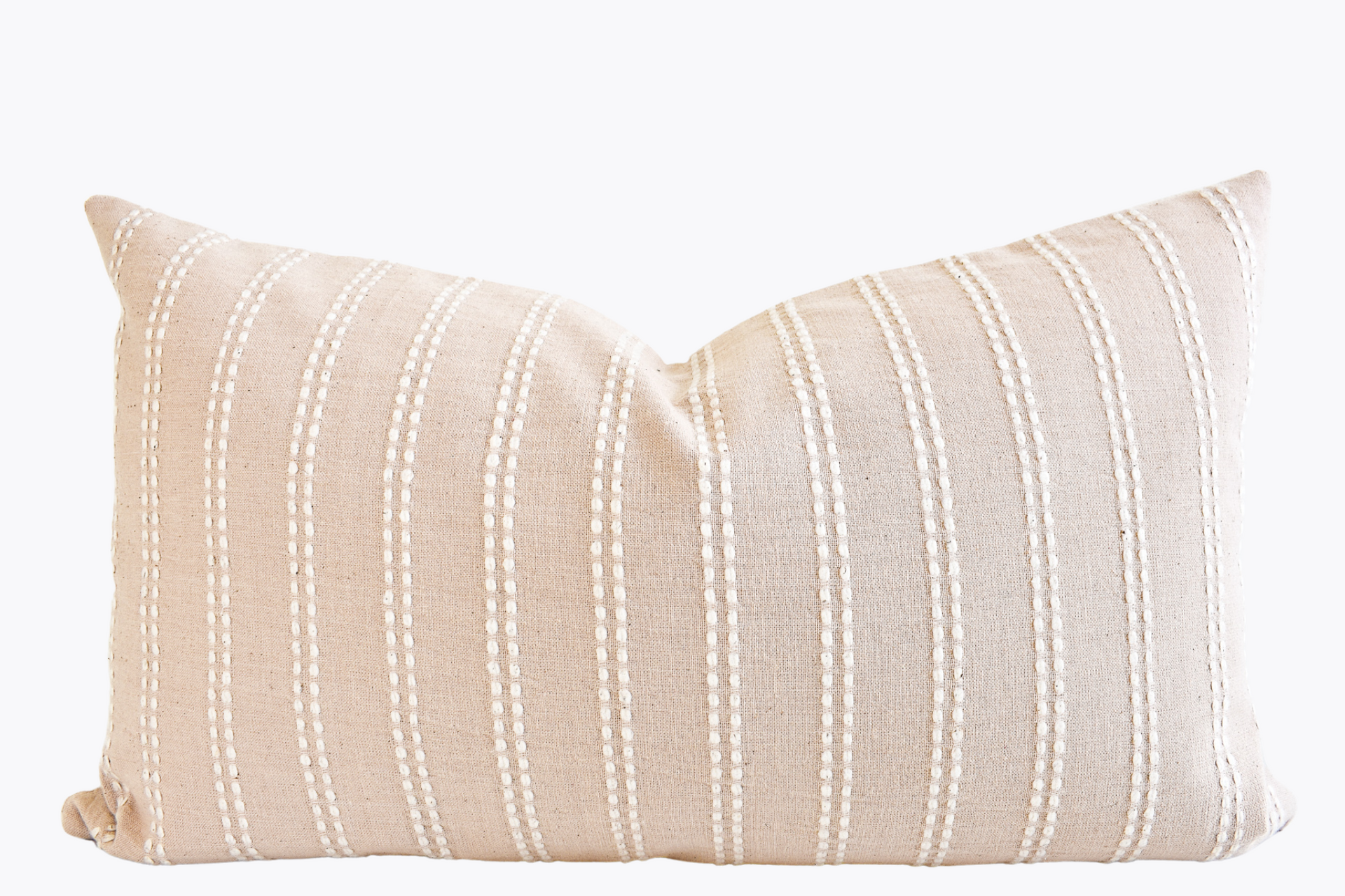 Hmong Organic Woven Lumbar Pillow Cover - Faded Blush