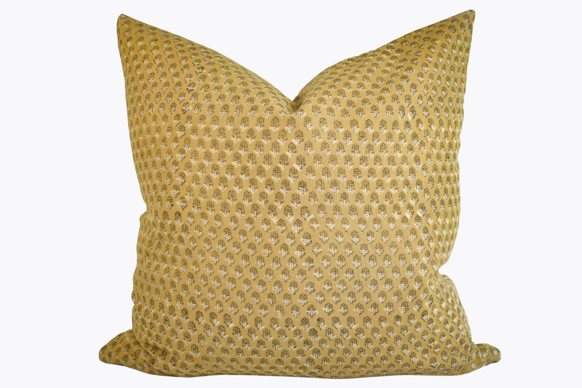 Indian Block Print Pillow Cover - Gold