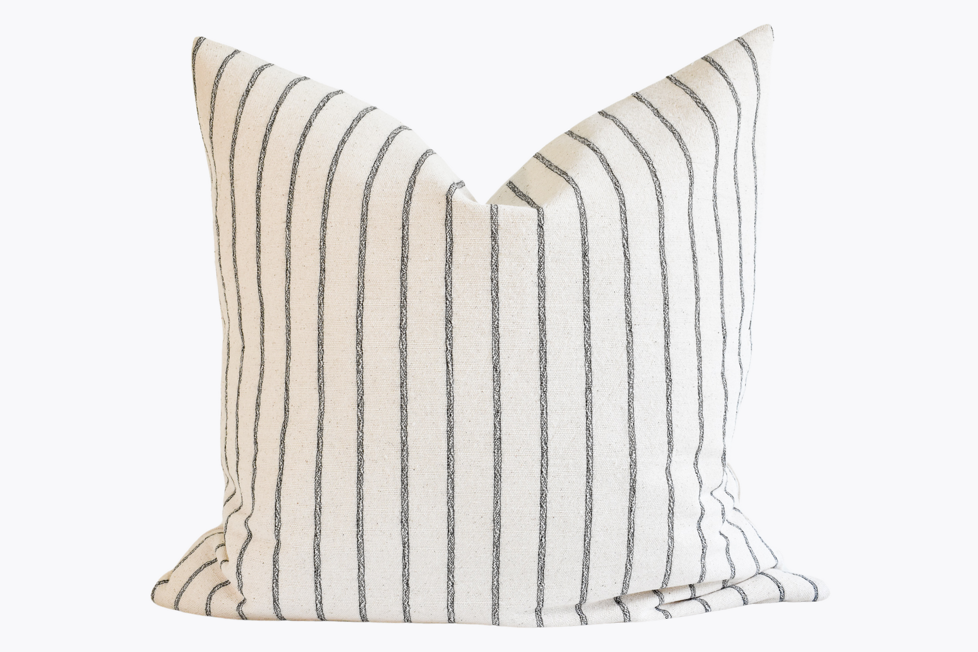 Hmong Organic Woven Striped Pillow - Black Stripe