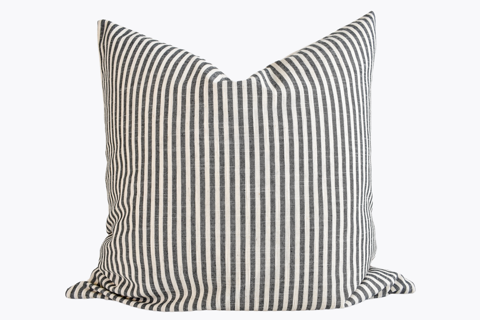 Hmong Organic Woven Pillow Cover - Charcoal Stripe