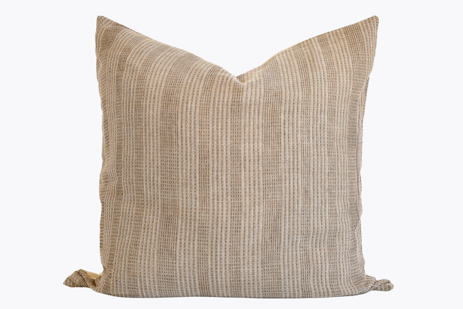 Striped Sashiko Pillow Cover - Tan