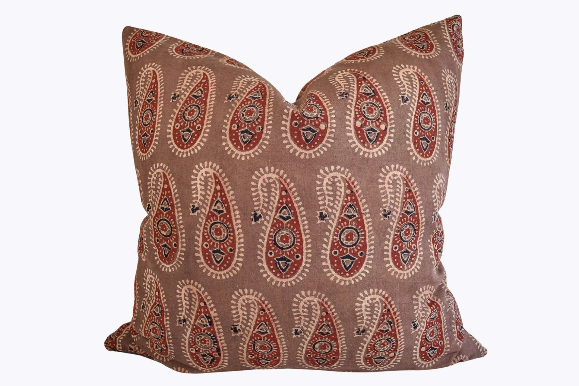 Indian Block Print Pillow Cover - Nutmeg