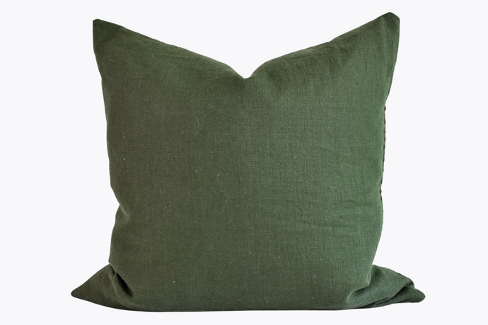 Linen Pillow Cover - Olive