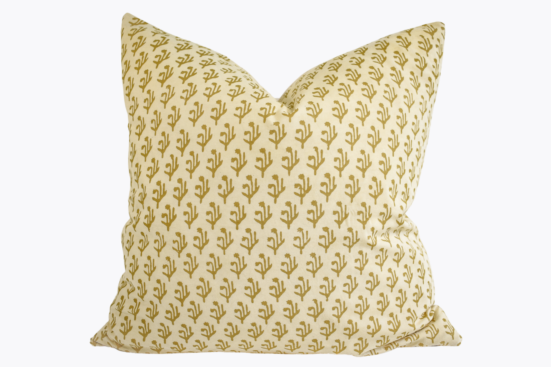 Indian Block Print Pillow Cover - Ochre