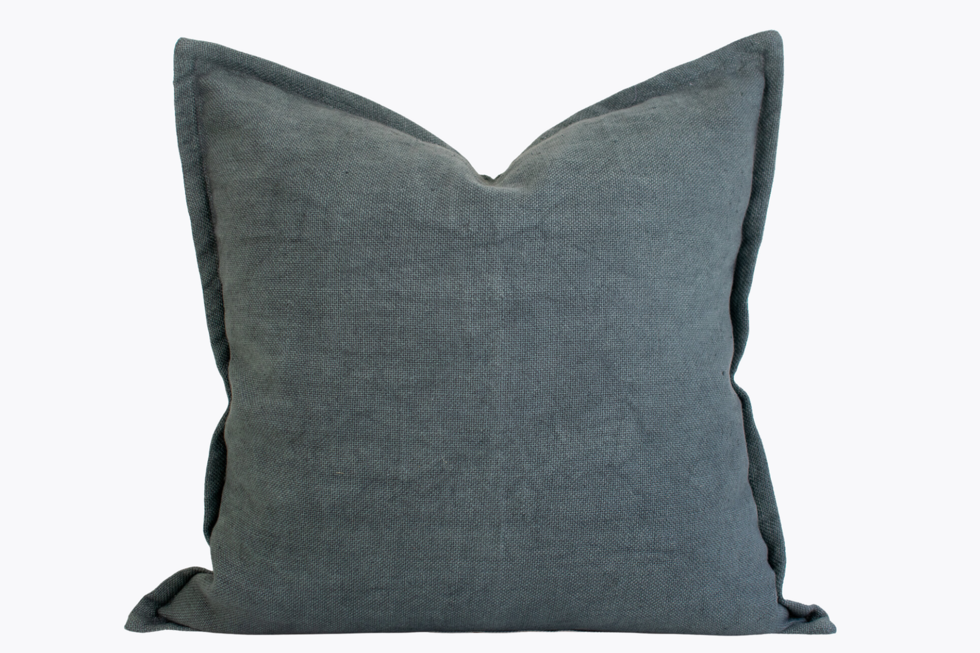 Heavyweight Linen Flange Edge Pillow Cover - Pewter