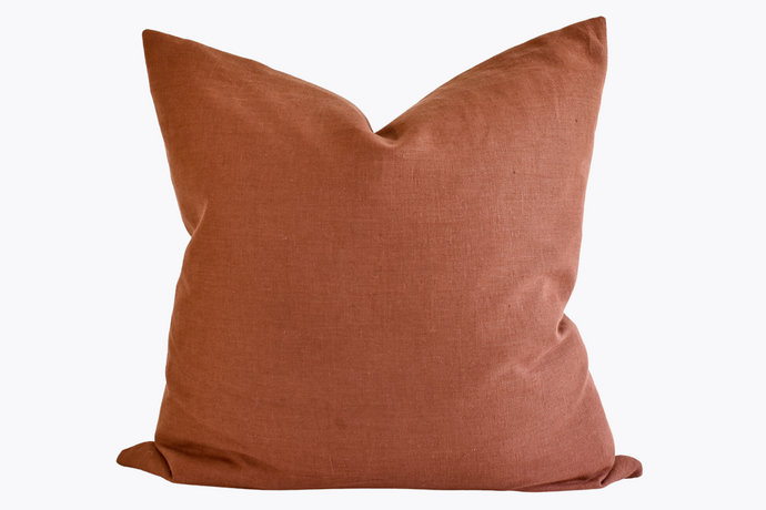 Linen Pillow Cover - Rust