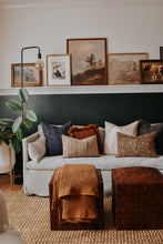 Indian Woven Linen Pillow - Flax and Ivory