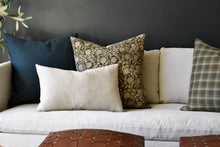 Linen Lumbar Pillow - Olive Gingham