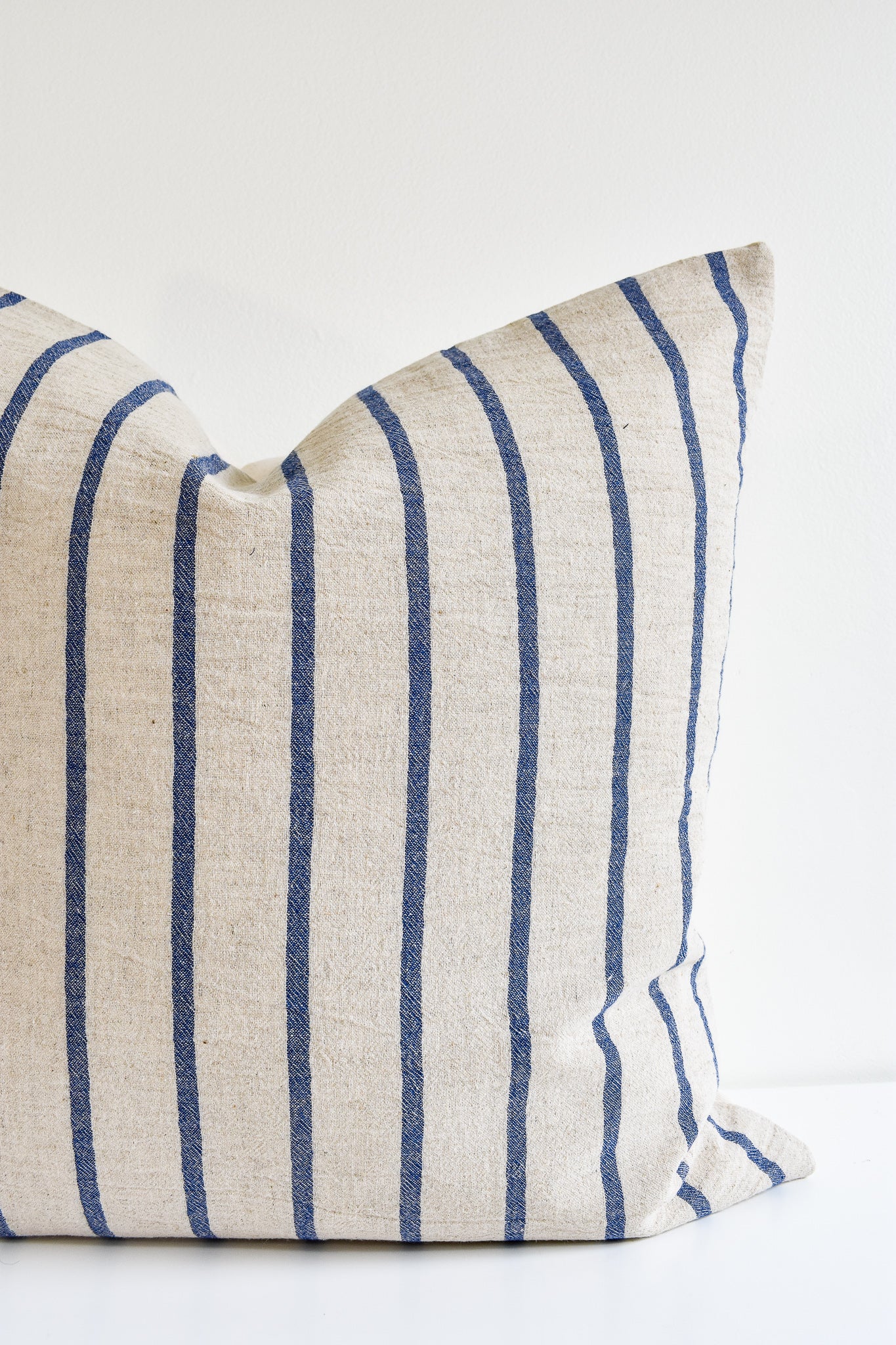 Hmong Organic Woven Striped Pillow Cover - Indigo Stripe