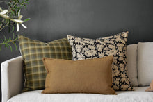 Linen Lumbar Pillow - Olive Gingham