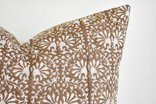 Indian Block Print Pillow - Nutmeg and Ivory