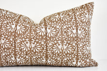 Indian Block Print Pillow - Nutmeg and Ivory