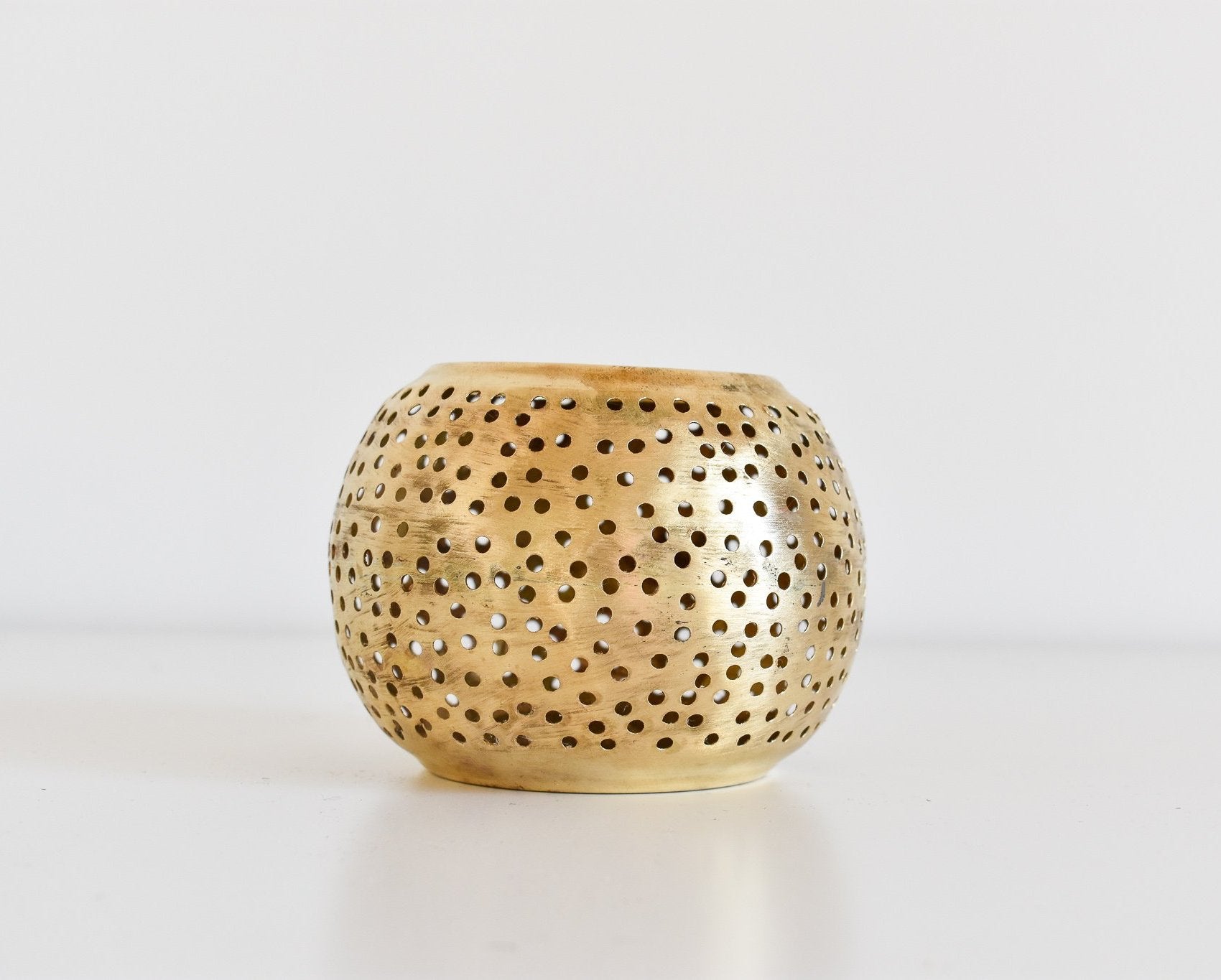 Moroccan Brass Candle Holder - Medium