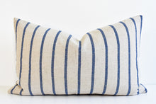 Hmong Organic Woven Lumbar Pillow - Indigo Stripe