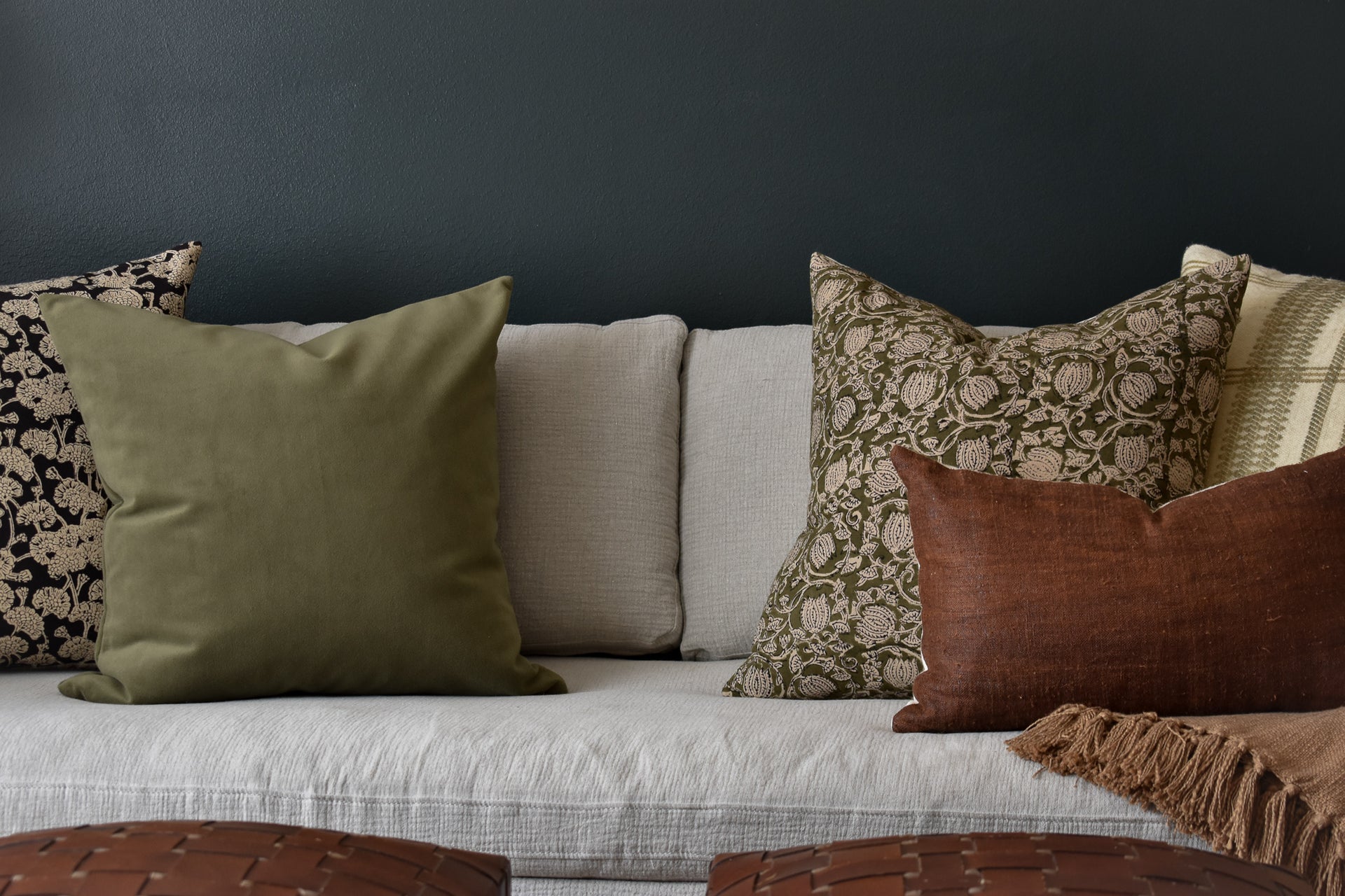 Velvet Pillow Cover - Khaki