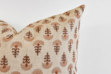 Indian Block Print Pillow - Rust, Tan, Earth