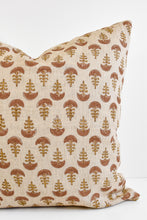 Indian Block Print Pillow - Dusty Rose and Ochre