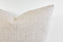 Indian Woven Linen Pillow - Flax and Ivory