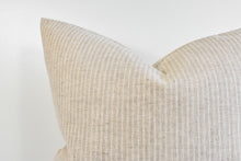 Indian Woven Linen Pillow - Flax and Ivory