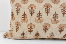 Indian Block Print Pillow - Rust, Tan, Earth
