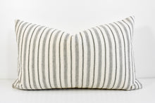 Hmong Organic Woven Lumbar Pillow - Charcoal Multi Stripe