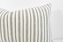 Hmong Organic Woven Lumbar Pillow Cover - Charcoal Multi Stripe