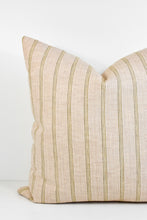 Hmong Organic Woven Pillow Cover - Natural and Olive Stripe