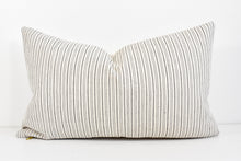 Hmong Organic Woven Lumbar Pillow - Charcoal Thin Stripe