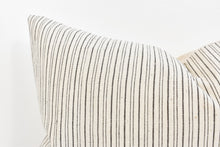 Hmong Organic Woven Lumbar Pillow - Charcoal Thin Stripe