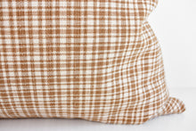 Hmong Organic Woven Plaid Pillow - Tan