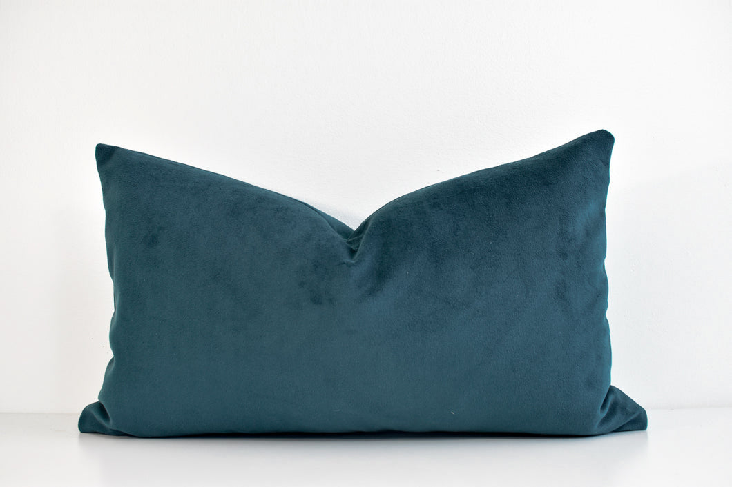 Velvet Lumbar Pillow - Lagoon