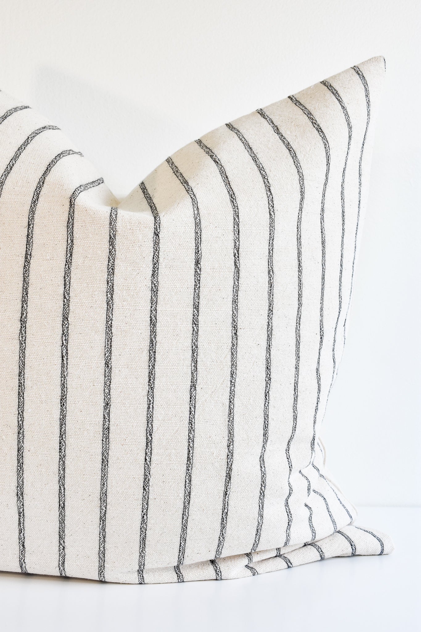 Hmong Organic Woven Striped Pillow - Black Stripe