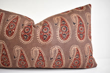 Indian Block Print Lumbar Pillow - Nutmeg